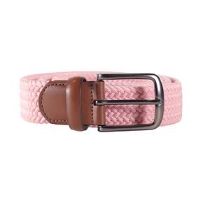 Perry Ellis Portfolio Mens Braided Belt Pink Brown Leather Silver Buckle 34/36
